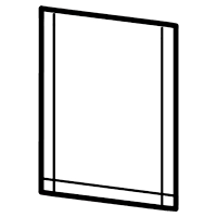 drawn image of flexible film open top 3-side seal bag icon