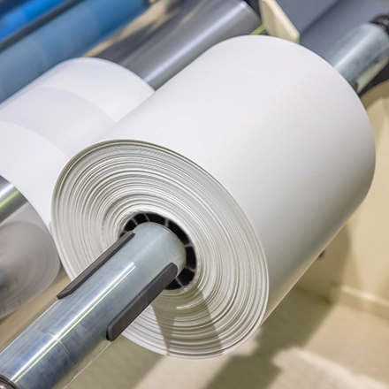 white printed poly flexible film roll