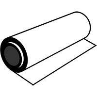 drawn image of a roll of flexible packaging rollstock or tubing icon